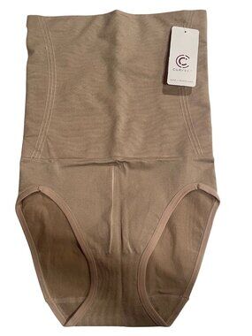Curveez® Signature Control Briefs Underwear Shapewear Tan Sz MED  CUR3739